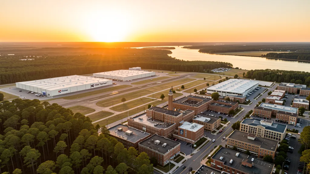 Aerial view of Kinston, NC showing the local landscape and terrain relevant to drone survey operations