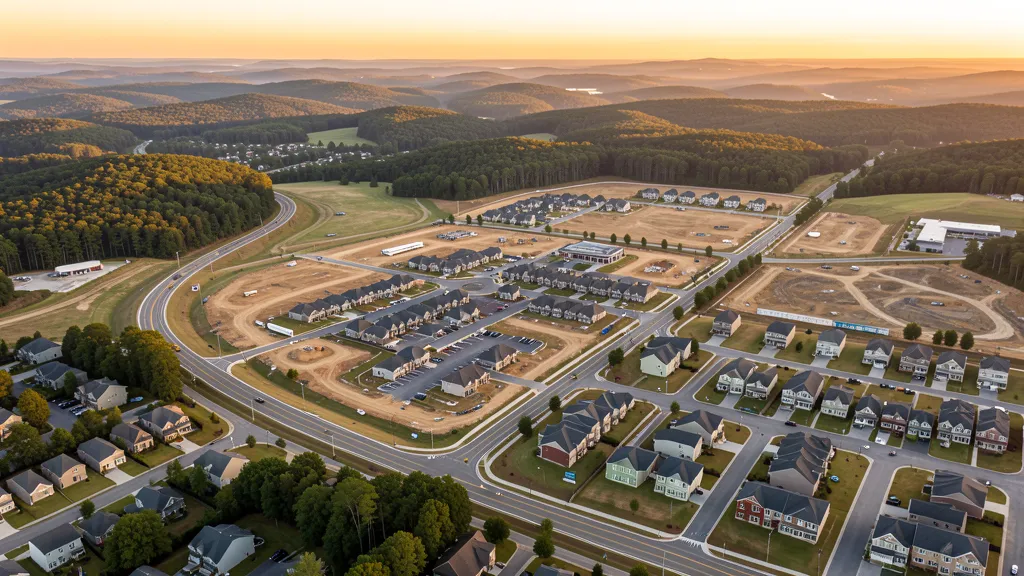 Aerial view of Knightdale, NC showing the local landscape and terrain relevant to drone survey operations
