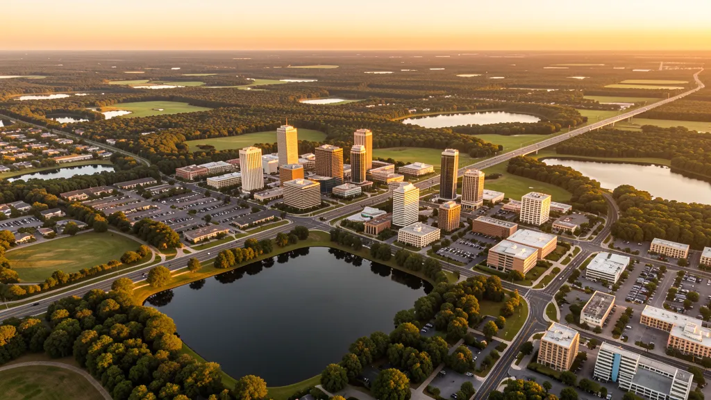 Aerial view of Lakeland, FL showing the local landscape and terrain relevant to drone survey operations