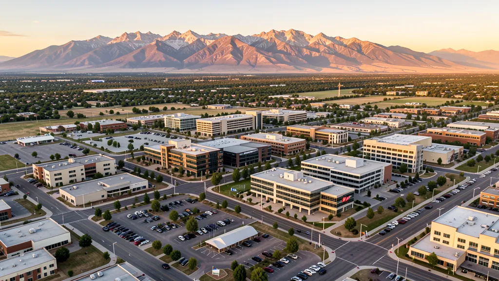 Aerial view of Lehi, UT showing the local landscape and terrain relevant to aerial imaging operations