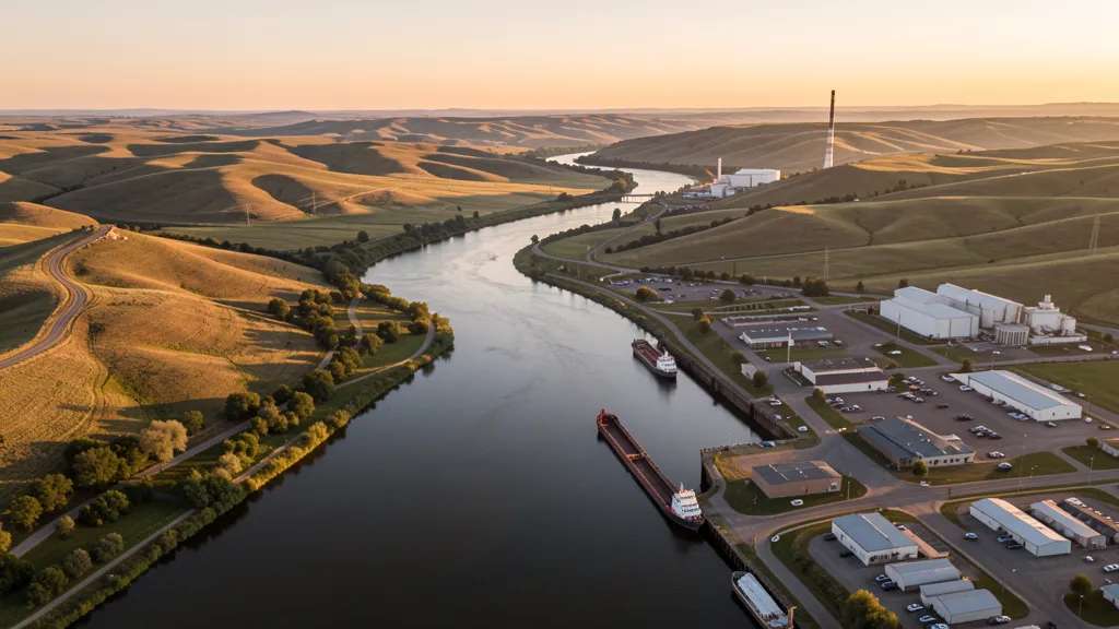 Aerial view of Lewiston, ID showing the local landscape and terrain relevant to aerial imaging operations