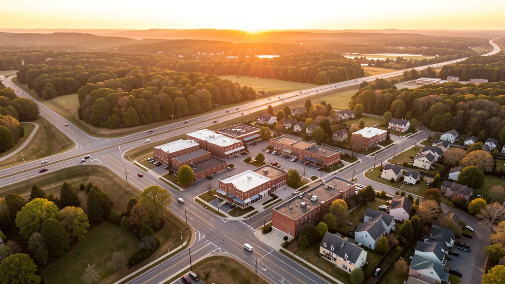 Aerial view of Lexington, NC showing the local landscape and terrain relevant to drone survey operations