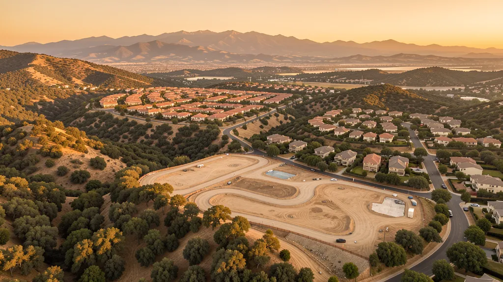 Aerial view of Lincoln, CA showing the local landscape and terrain relevant to drone survey operations