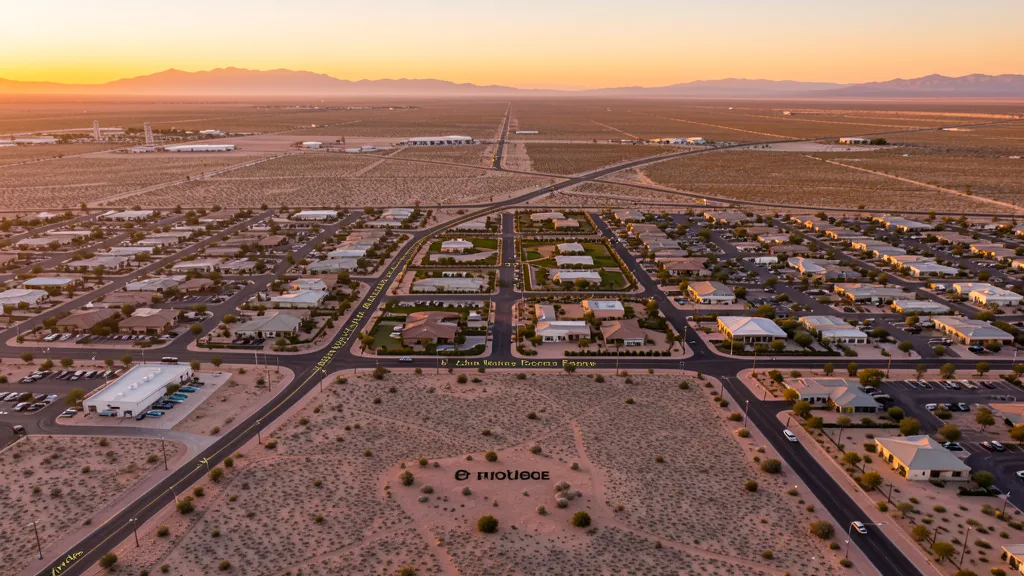 Aerial view of Maricopa, AZ showing the local landscape and terrain relevant to aerial imaging operations