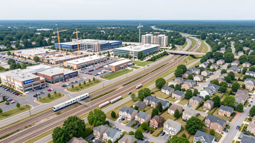 Aerial view of Matthews, NC showing the local landscape and terrain relevant to drone survey operations