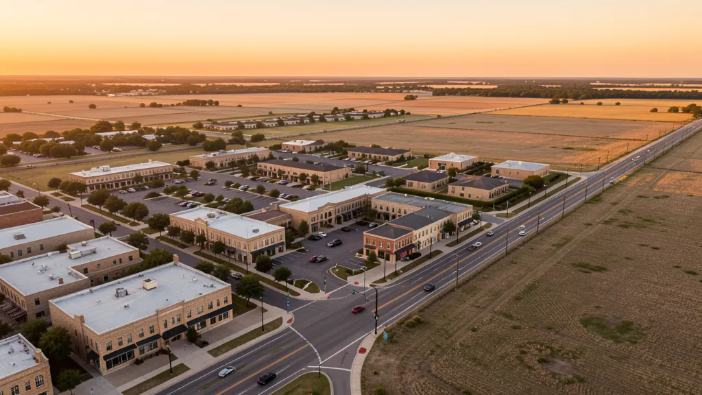 Aerial view of McKinney, TX showing the local landscape and terrain relevant to aerial imaging operations