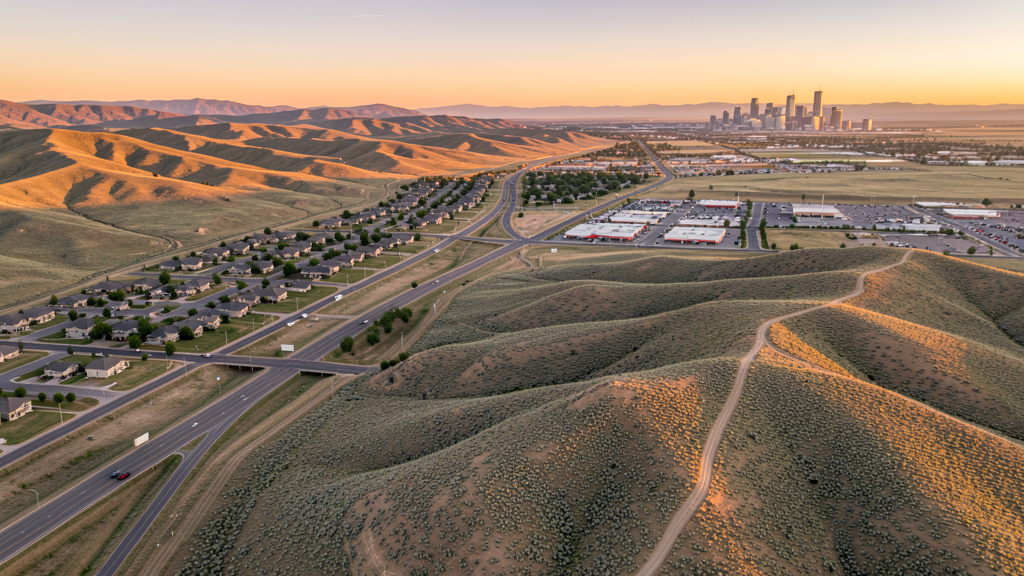 Aerial view of Meridian, ID showing the local landscape and terrain relevant to drone survey operations
