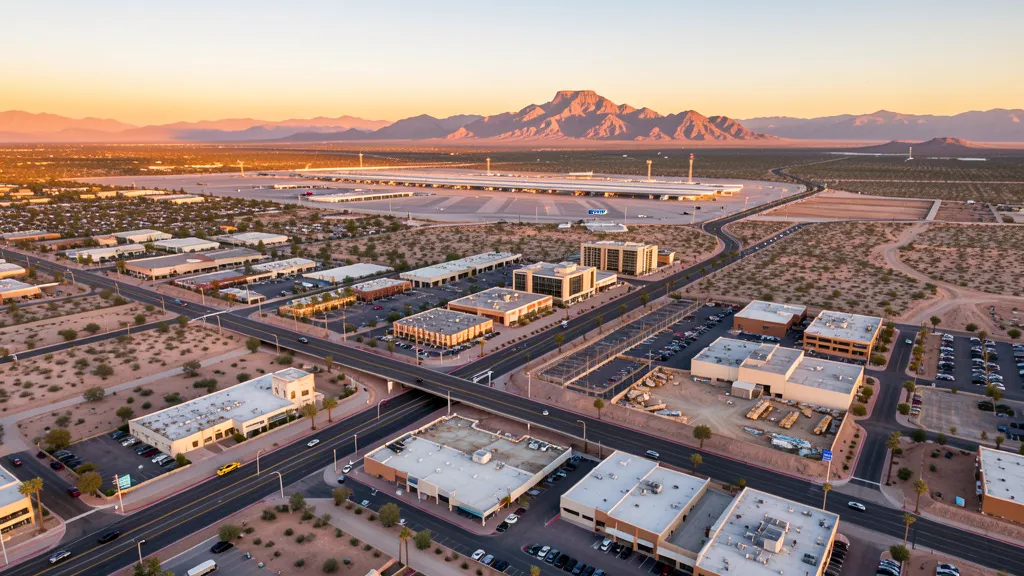 Aerial view of Mesa, AZ showing the local landscape and terrain relevant to aerial imaging operations