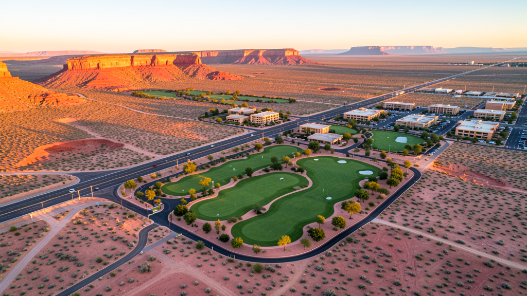 Aerial view of Mesquite, NV showing the local landscape and terrain relevant to drone survey operations