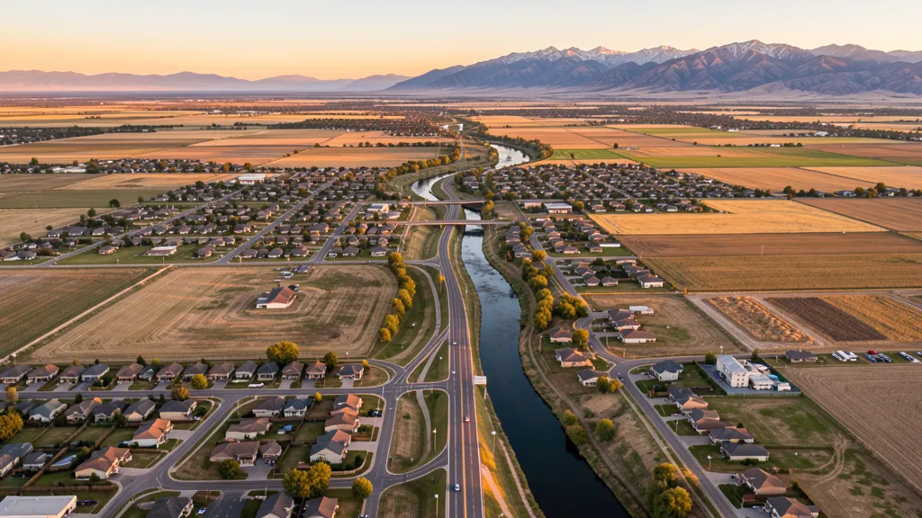 Aerial view of Middleton, ID showing the local landscape and terrain relevant to aerial imaging operations