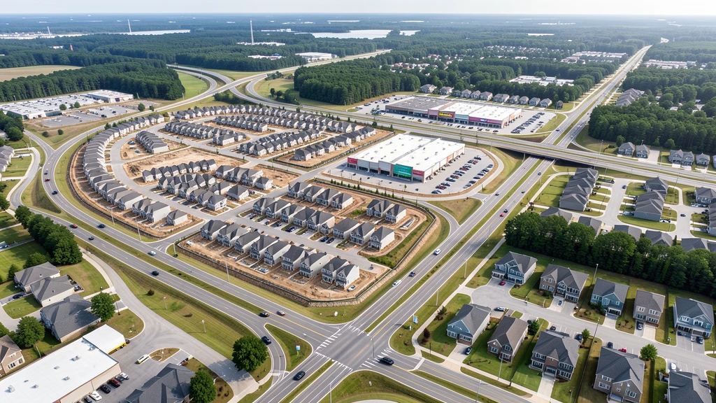 Aerial view of Mint Hill, NC showing the local landscape and terrain relevant to drone survey operations