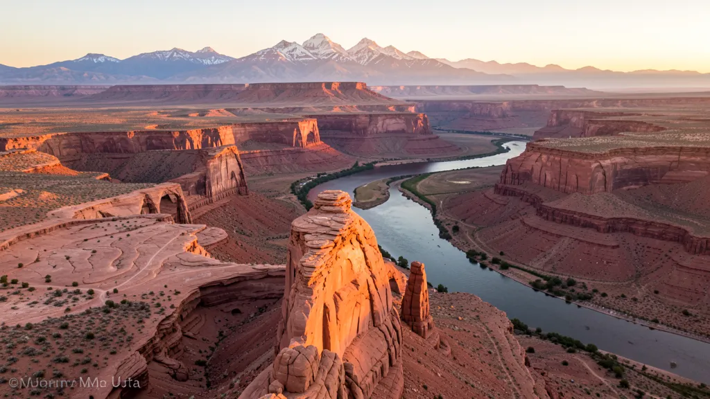 Aerial view of Moab, UT showing the local landscape and terrain relevant to aerial imaging operations
