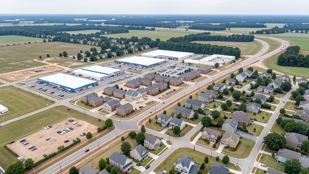Aerial view of Monroe, NC showing the local landscape and terrain relevant to drone survey operations