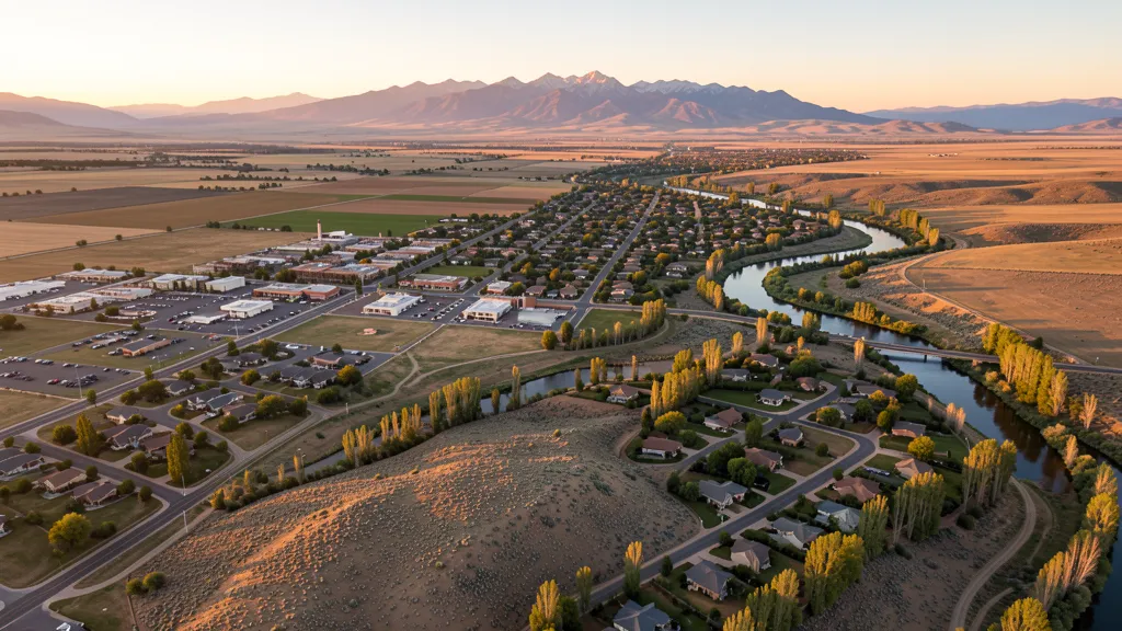 Aerial view of Montrose, CO showing the local landscape and terrain relevant to aerial imaging operations