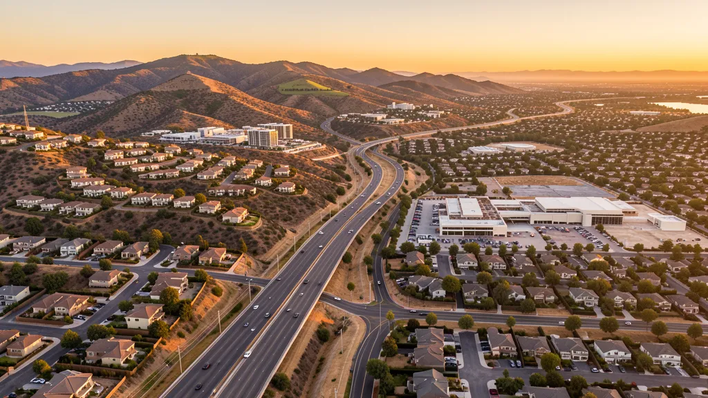 Aerial view of Murrieta, CA showing the local landscape and terrain relevant to drone survey operations