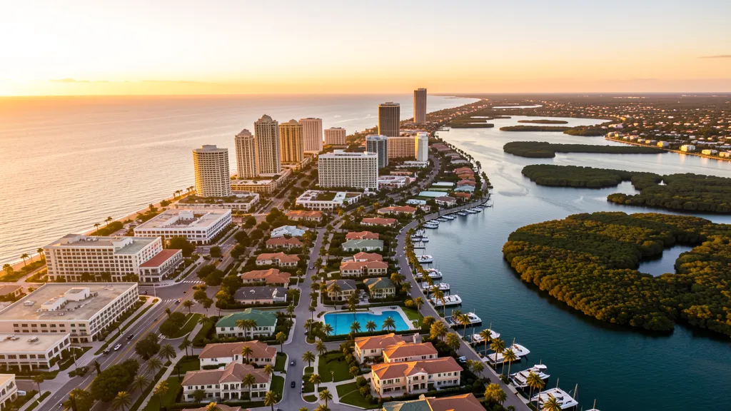 Aerial view of Naples, FL showing the local landscape and terrain relevant to drone survey operations
