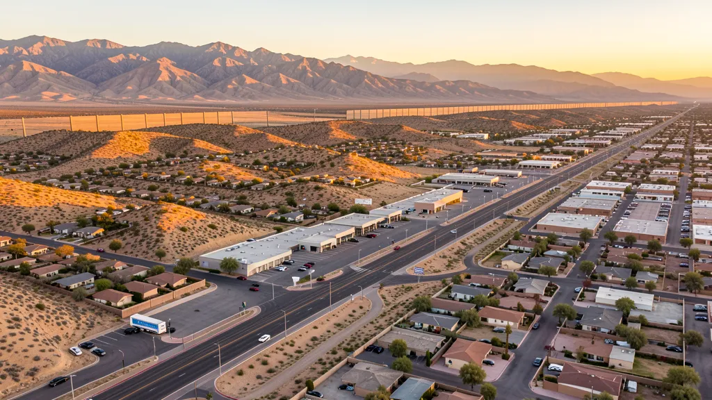 Aerial view of Nogales, AZ showing the local landscape and terrain relevant to aerial imaging operations