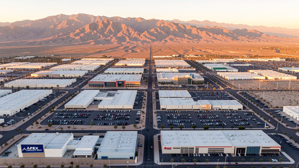 Aerial view of North Las Vegas, NV showing the local landscape and terrain relevant to drone survey operations