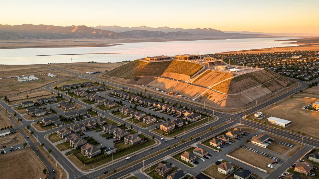 Aerial view of North Salt Lake, UT showing the local landscape and terrain relevant to aerial imaging operations