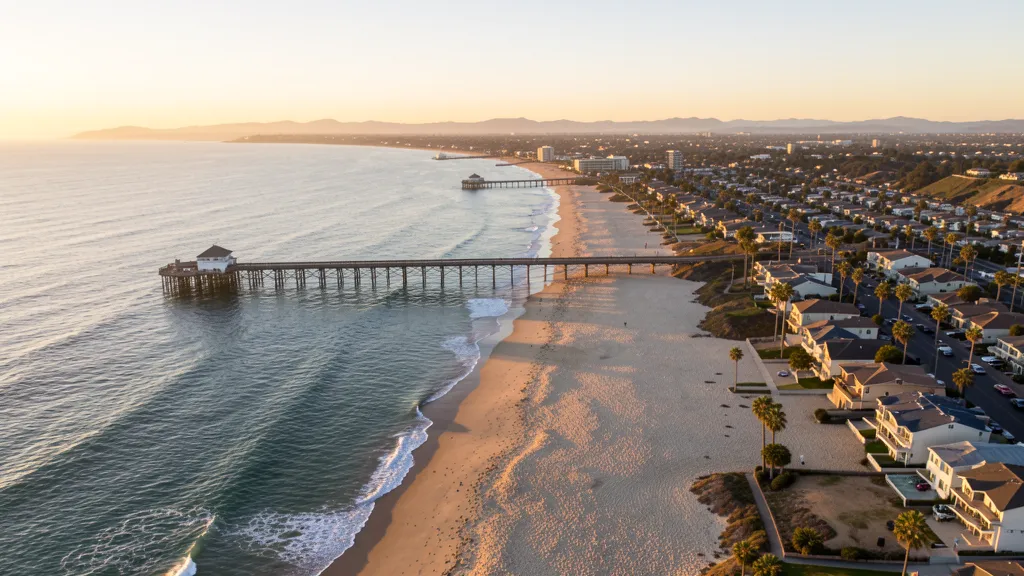 Aerial view of Oceanside, CA showing the local landscape and terrain relevant to drone survey operations