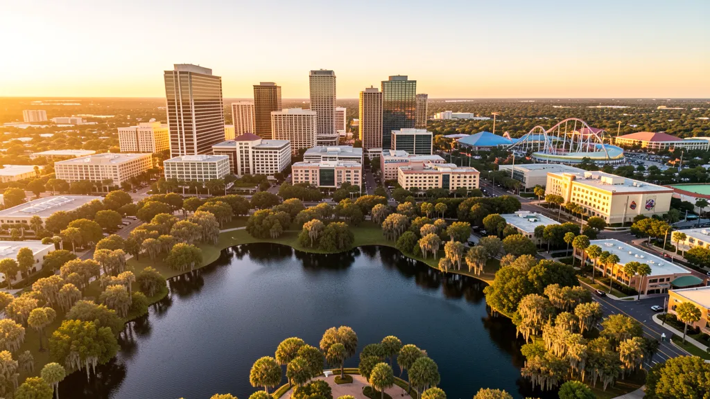 Aerial view of Orlando, FL showing the local landscape and terrain relevant to drone survey operations