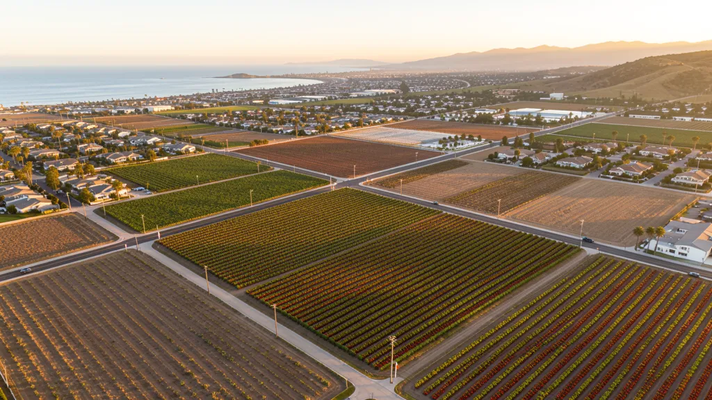 Aerial view of Oxnard, CA showing the local landscape and terrain relevant to drone survey operations