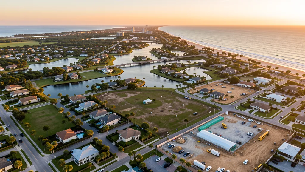 Aerial view of Palm Bay, FL showing the local landscape and terrain relevant to drone survey operations