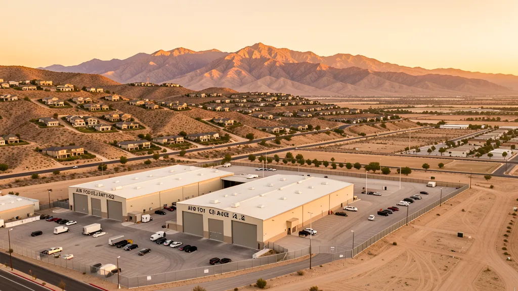 Aerial view of Palmdale, CA showing the local landscape and terrain relevant to drone survey operations