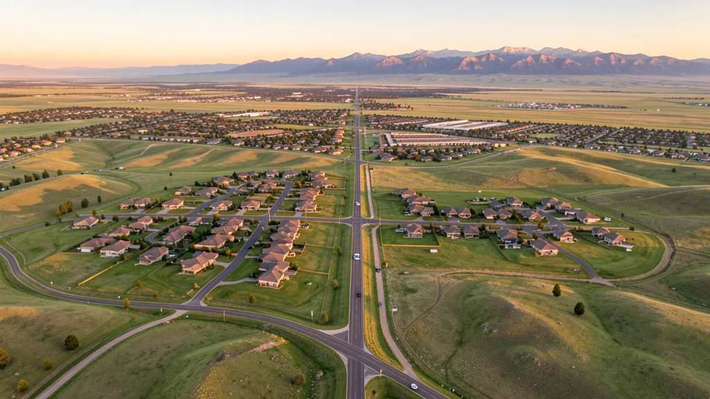 Aerial view of Parker, CO showing the local landscape and terrain relevant to aerial imaging operations