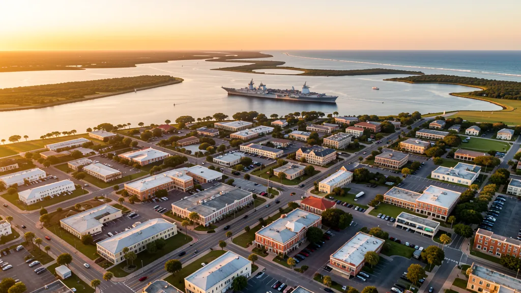 Aerial view of Pensacola, FL showing the local landscape and terrain relevant to drone survey operations