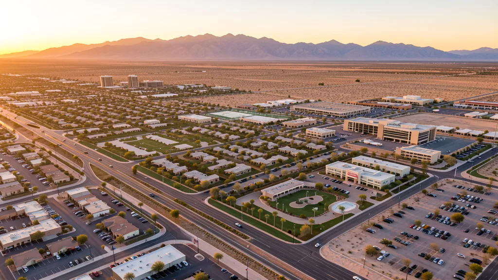 Aerial view of Peoria, AZ showing the local landscape and terrain relevant to aerial imaging operations