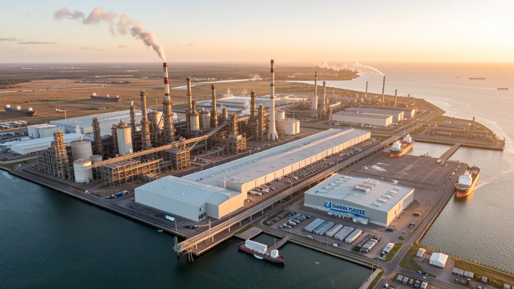 Aerial view of Port Arthur, TX showing the local landscape and terrain relevant to aerial imaging operations