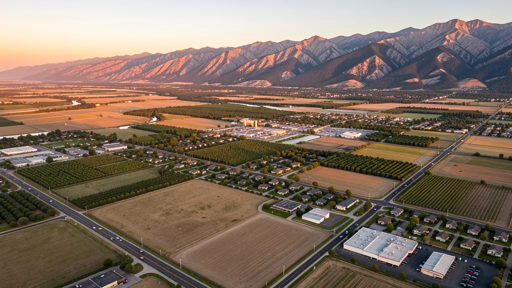 Aerial view of Porterville, CA showing the local landscape and terrain relevant to drone survey operations