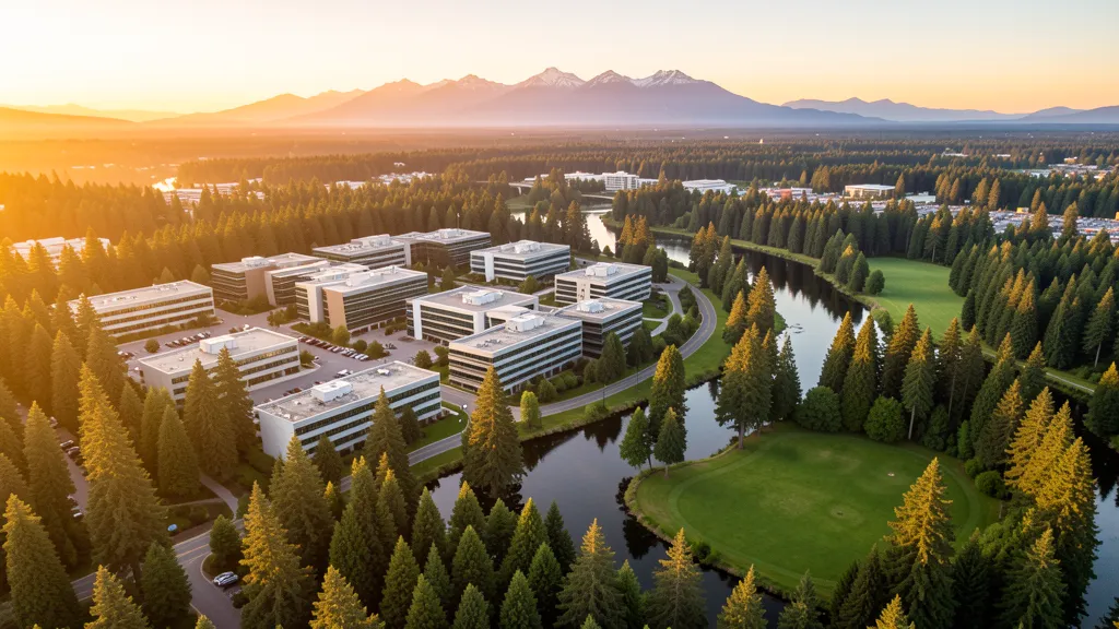 Aerial view of Redmond, WA showing the local landscape and terrain relevant to aerial imaging operations