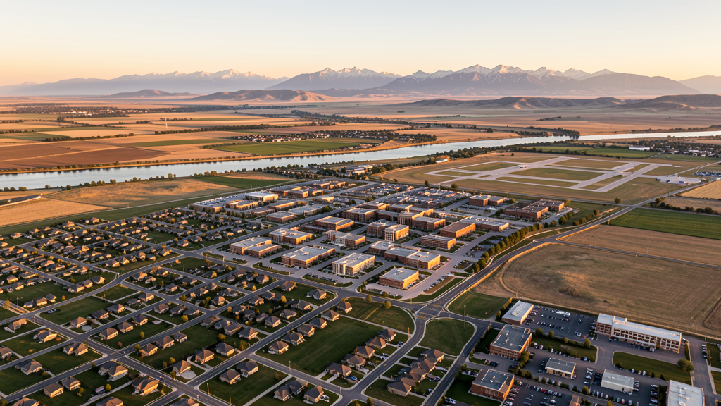 Aerial view of Rexburg, ID showing the local landscape and terrain relevant to drone survey operations