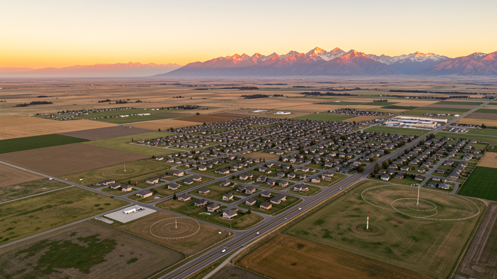 Aerial view of Rigby, ID showing the local landscape and terrain relevant to drone survey operations