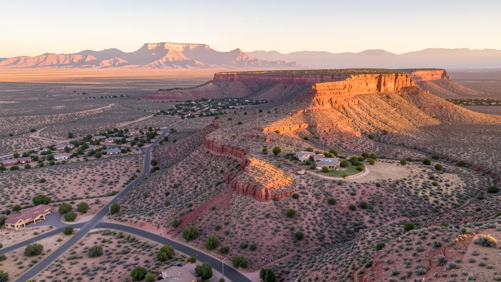 Aerial view of Rio Rancho, NM showing the local landscape and terrain relevant to aerial imaging operations