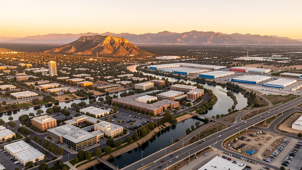 Aerial view of Riverside, CA showing the local landscape and terrain relevant to drone survey operations