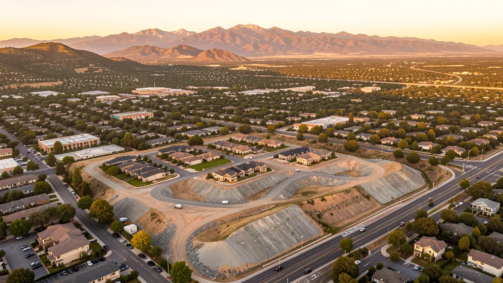 Aerial view of Rocklin, CA showing the local landscape and terrain relevant to drone survey operations