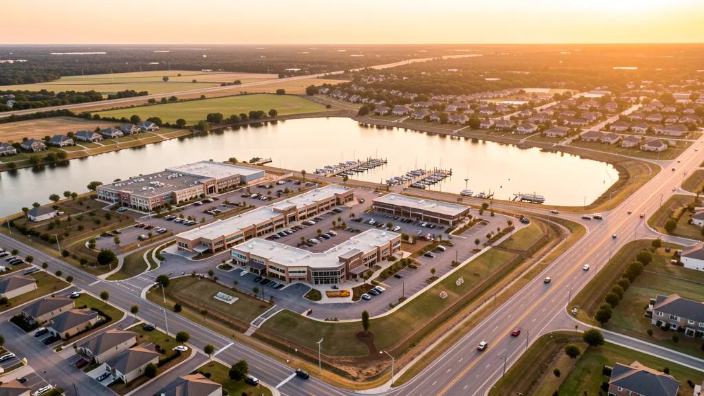 Aerial view of Rockwall, TX showing the local landscape and terrain relevant to aerial imaging operations