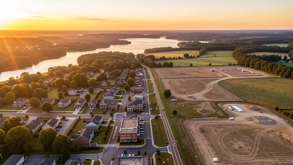 Aerial view of Roxboro, NC showing the local landscape and terrain relevant to drone survey operations