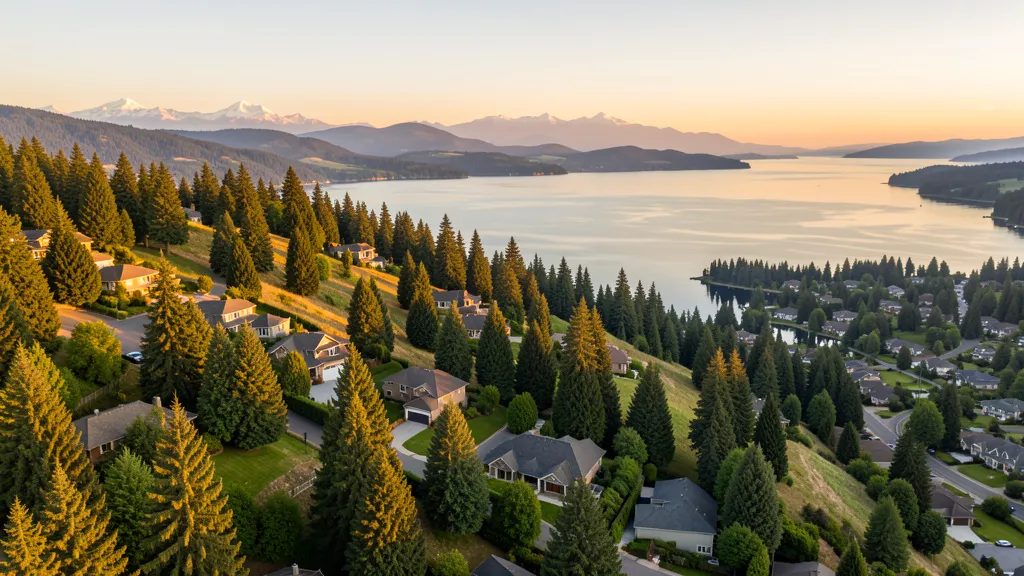Aerial view of Sammamish, WA showing the local landscape and terrain relevant to aerial imaging operations
