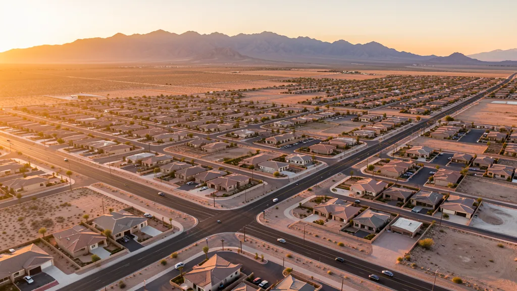 Aerial view of San Tan Valley, AZ showing the local landscape and terrain relevant to aerial imaging operations