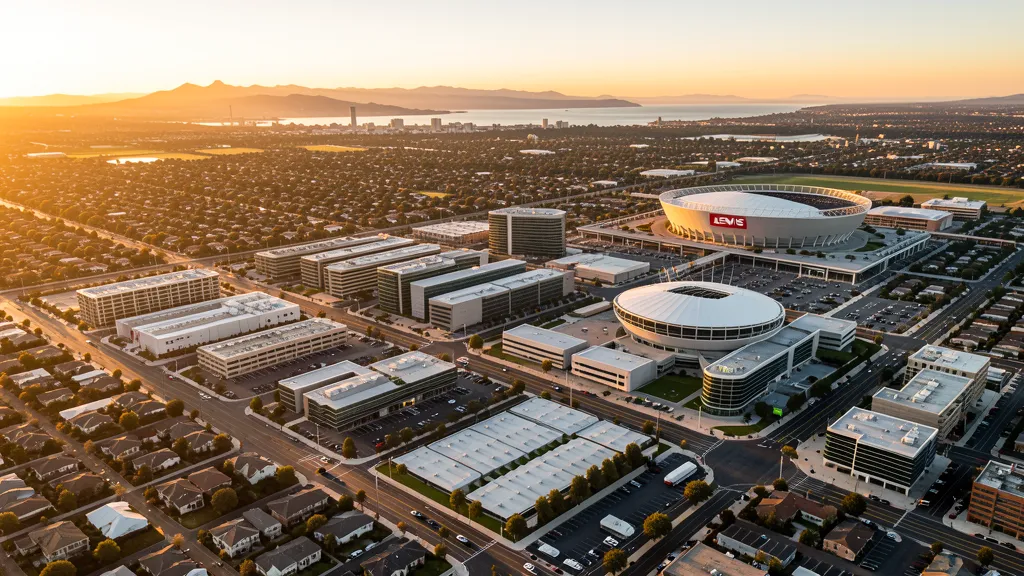 Aerial view of Santa Clara, CA showing the local landscape and terrain relevant to drone survey operations