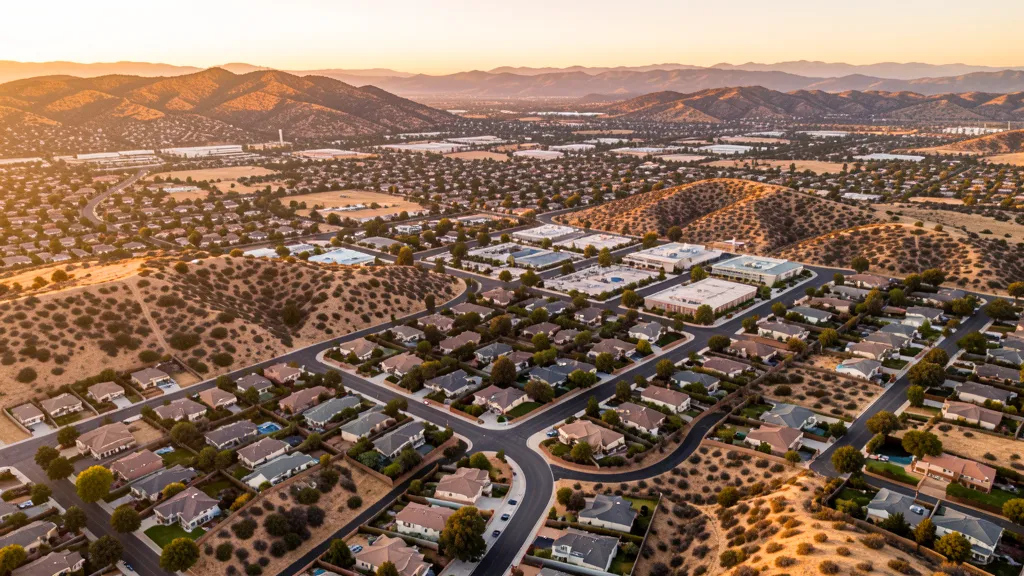 Aerial view of Simi Valley, CA showing the local landscape and terrain relevant to drone survey operations