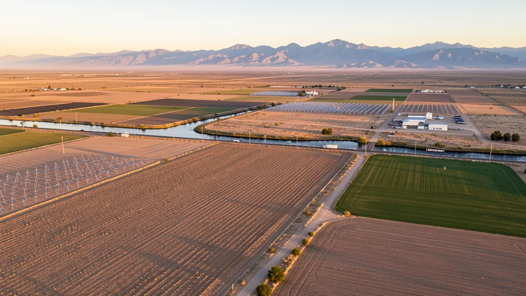 aerial imaging in progress at a construction site in Snowflake, AZ with local terrain visible