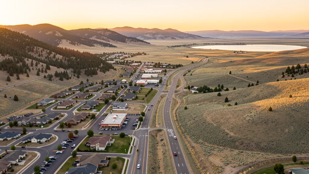 Aerial view of Spokane Valley, WA showing the local landscape and terrain relevant to aerial imaging operations