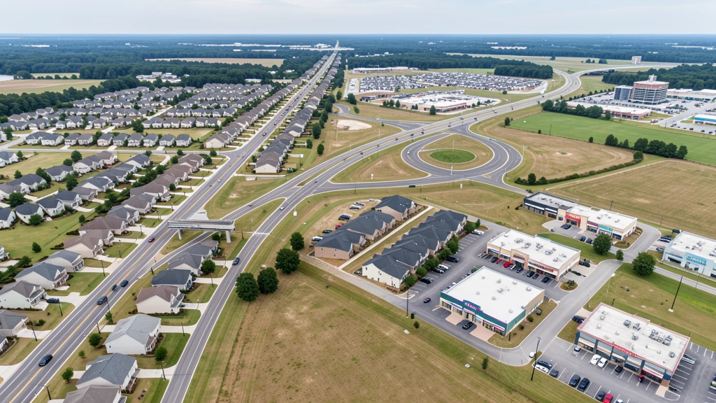 Aerial view of Stallings, NC showing the local landscape and terrain relevant to drone survey operations