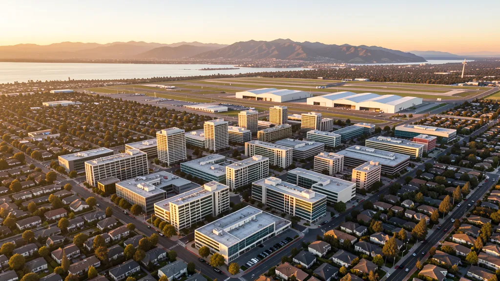 Aerial view of Sunnyvale, CA showing the local landscape and terrain relevant to drone survey operations