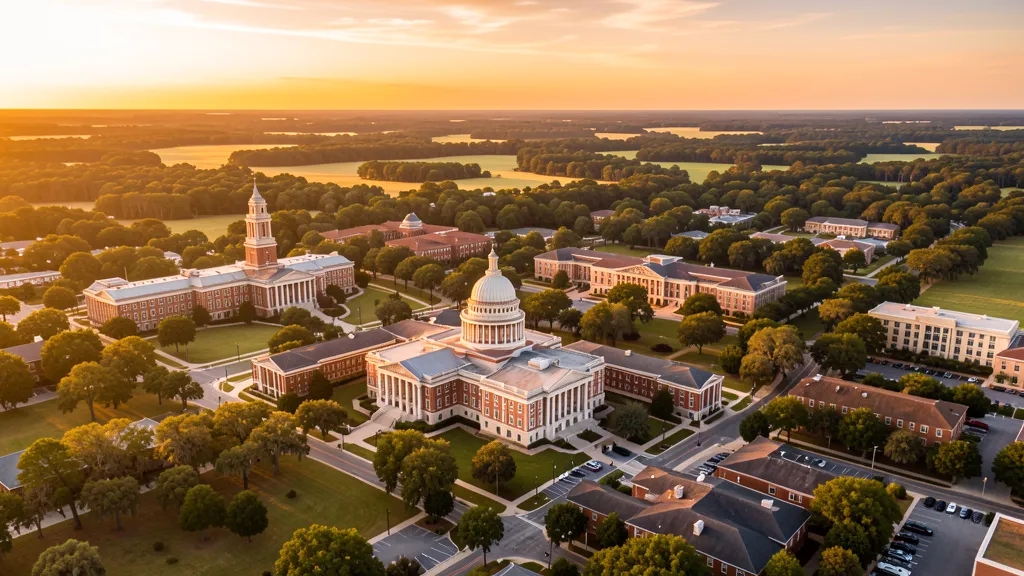Aerial view of Tallahassee, FL showing the local landscape and terrain relevant to drone survey operations